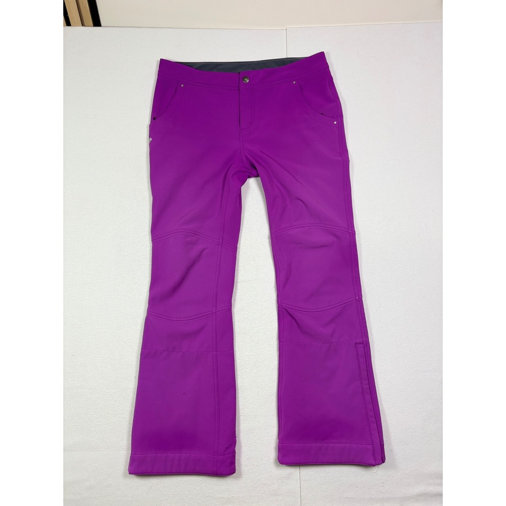 Obermeyer Purple Softshell Ski Pants Womens 10 Fleece Lined Articulated Knees